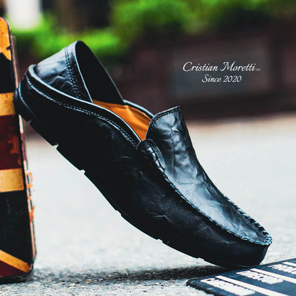 Luciano Mancini™ Genuine Leather Signature Loafers