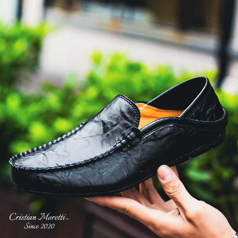 Luciano Mancini Genuine Leather Signature Loafers