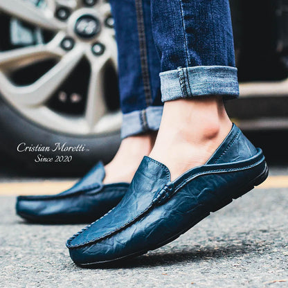 Luciano Mancini™ Genuine Leather Signature Loafers