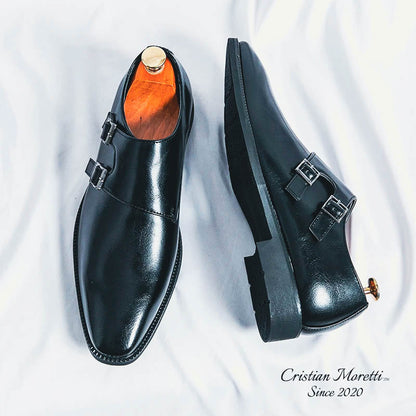 Angelo Marini™ Double Buckle Dress Shoes