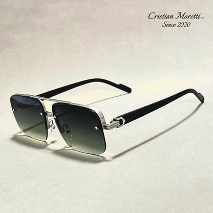 Alberto Lombardi™ Semi-Rimless Sunglasses by Cristian Moretti®