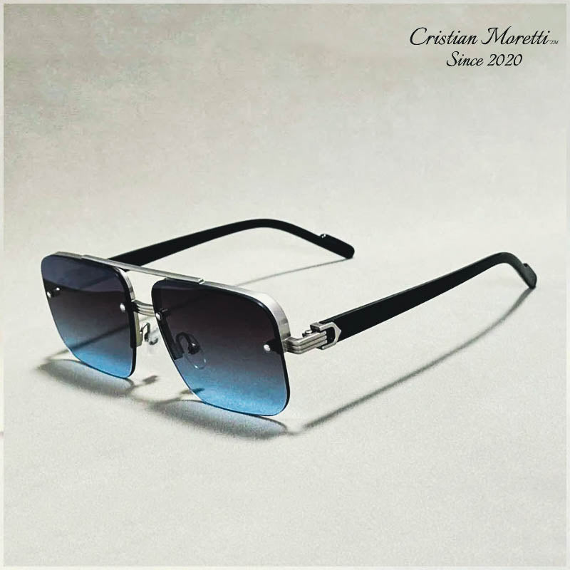 Alberto Lombardi™ Semi-Rimless Sunglasses by Cristian Moretti®