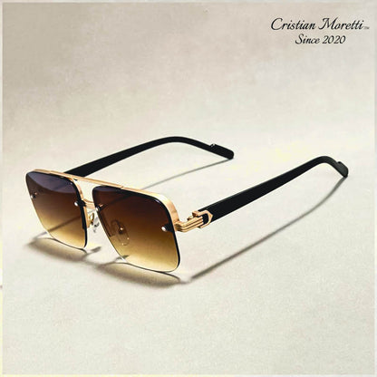 Alberto Lombardi™ Semi-Rimless Sunglasses by Cristian Moretti®