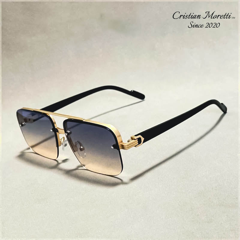 Alberto Lombardi™ Semi-Rimless Sunglasses by Cristian Moretti®