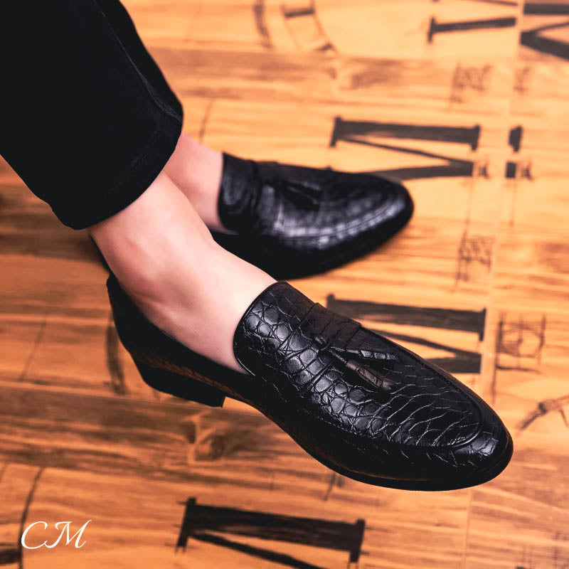 “Eleganza Crocodile" Italian Leather Loafers