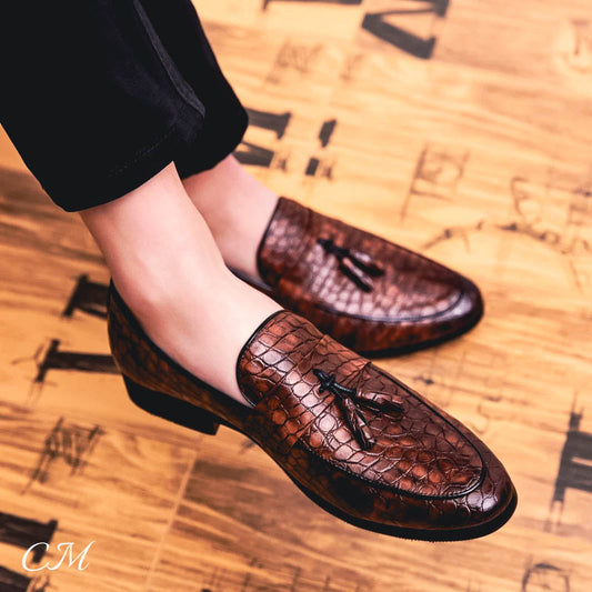 “Eleganza Crocodile" Italian Leather Loafers