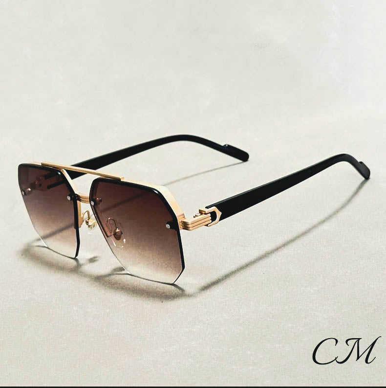 "Jupiter" Semi-Rimless Vintage Sunglasses