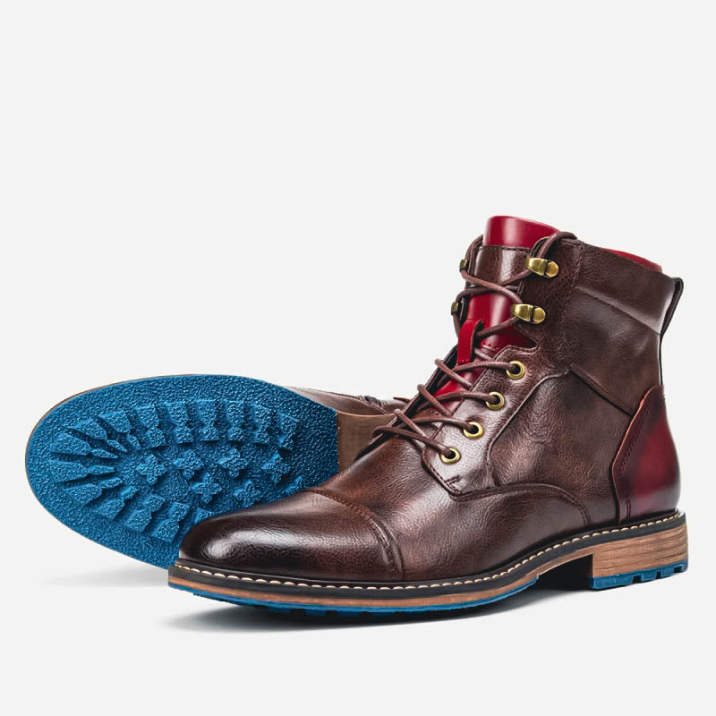 "Antonio Vecchio" Vegan Leather Lace-Up Boots - Cristian Moretti