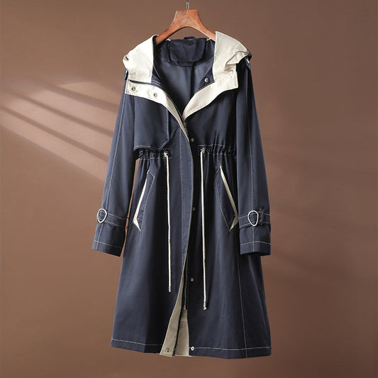 Velluto Ombra – Hooded Trench Coat